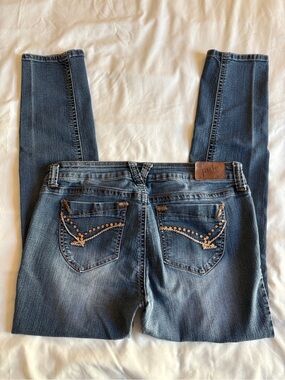Jade Jeans Y2K Embellished Western Glam Cowgirl Skinny Jeans Sequined Pocket